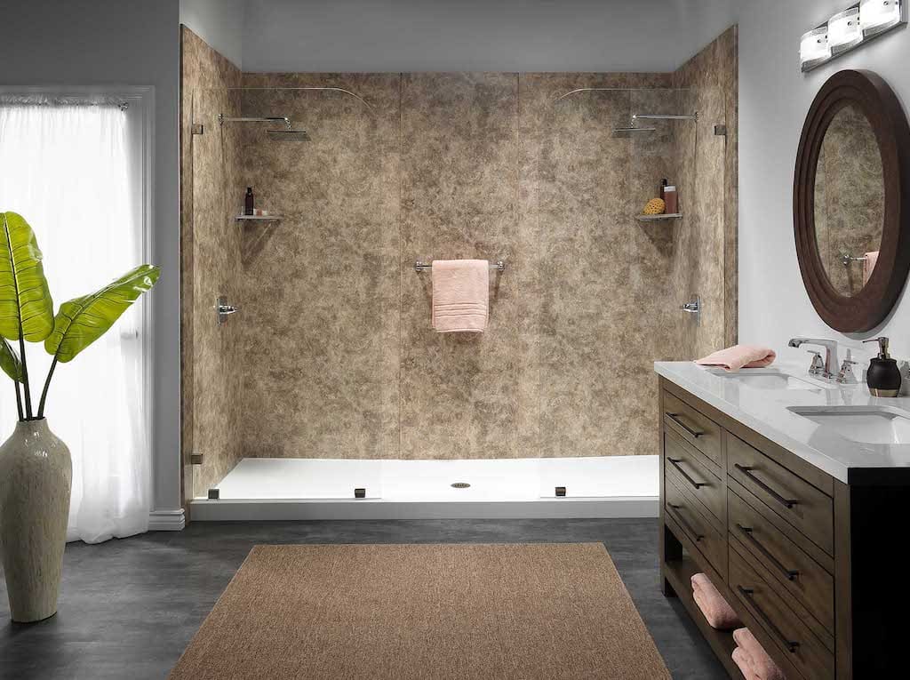 Consider the pros and cons of a walk-in shower conversion with two glass shower walls