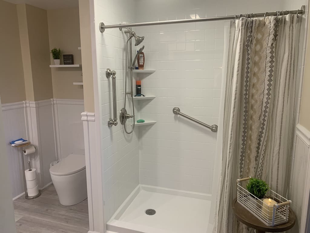 Consider the pros and cons of a walk-in shower conversion with a shower curtain