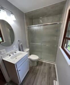 Maximize your small bathroom remodel with a glass shower door